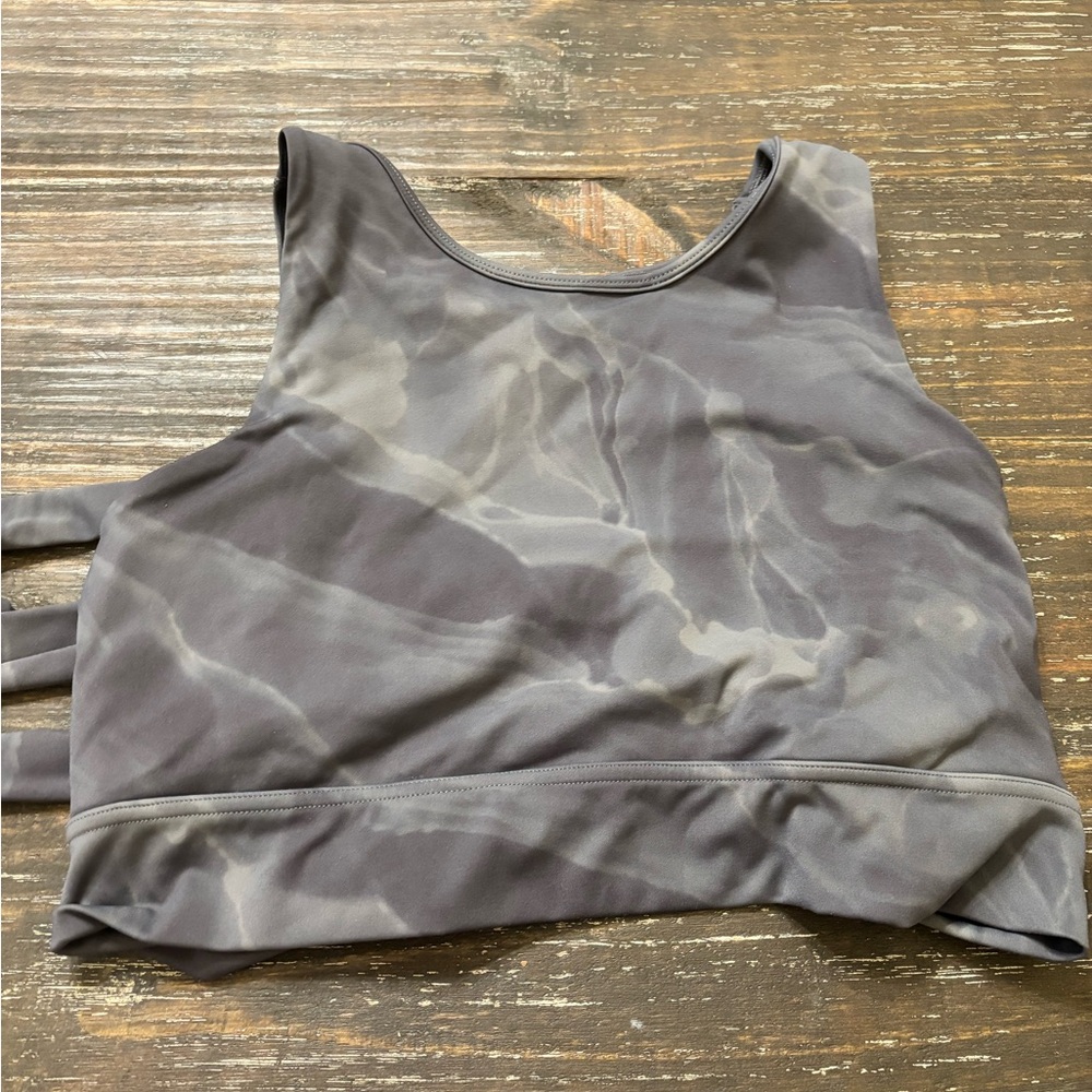 BuffBunny Tie-Dye Style Grey Sports Bra Crop Top